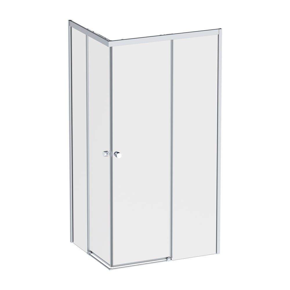 Изображение товара Душевое ограждение прямоугольное AM.PM X-joy 100x80 раздвижные двери хром матовый стекло прозрачное