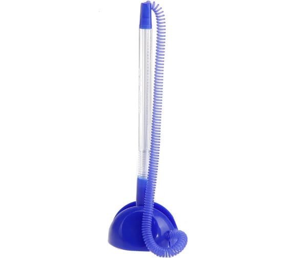 Изображение товара Шариковая ручка на подставке Calligrata Стоп 0.5 мм, с липучкой и шнуром, стержень синий, корпус синий 550096