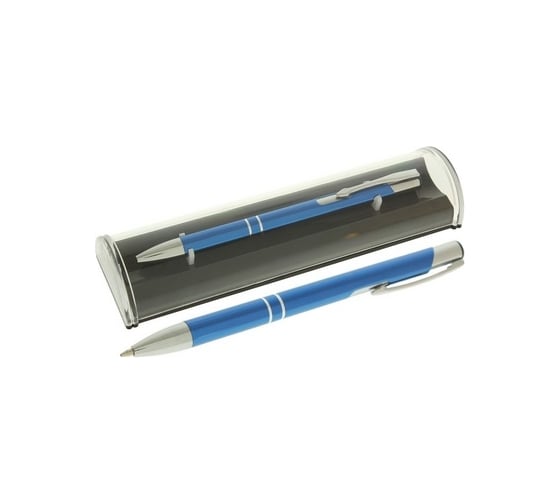 Изображение товара Автоматическая шариковая подарочная ручка Calligrata Стиль в пластиковом футляре, синяя 2391374