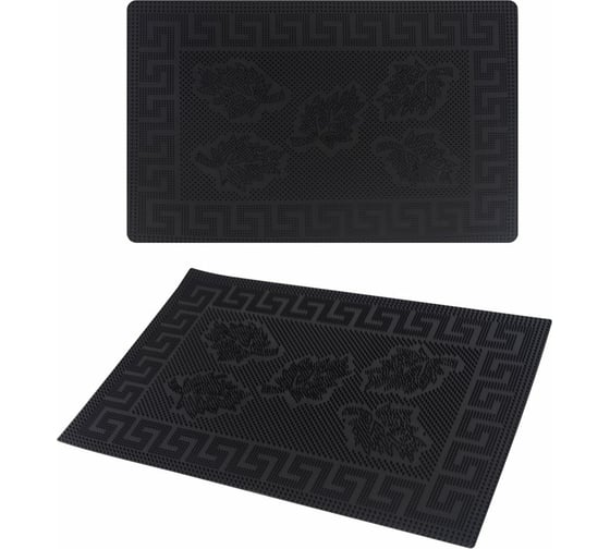 Изображение товара Придверный коврик МУЛЬТИДОМ Листопад 60х39 см черный МК72-37