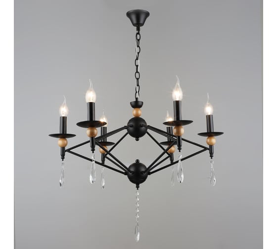 Изображение товара Люстра РОСТОК NH5258/6 BK черный 6x40W E14 d660 h530, QH22 988025108