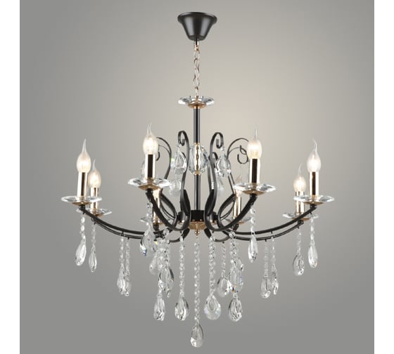 Изображение товара Люстра РОСТОК NH6179/8 COFFEE+FGD кофе/золото/хрусталь 8x60W E14 d720 h900, QH23 988372696