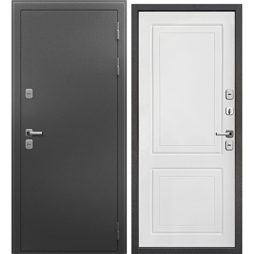 Изображение товара Дверь входная металлическая DIVA Foreman Термо Ф-10 2050x860 правая белый антик серебро