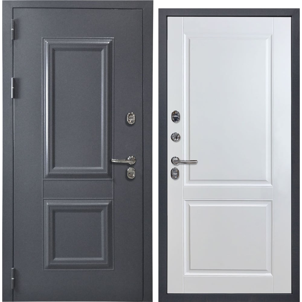 Изображение товара Металлическая входная дверь DIVA с терморазрывом и шумоизоляцией Ф-12 2050x960 левая белая