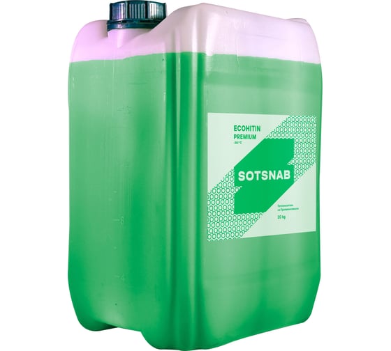 Изображение товара Теплоноситель SotSnab СОТСНАБ Экохитин Премиум -30 на основе пропиленгликоля 20 кгТЭПЗел-30.20