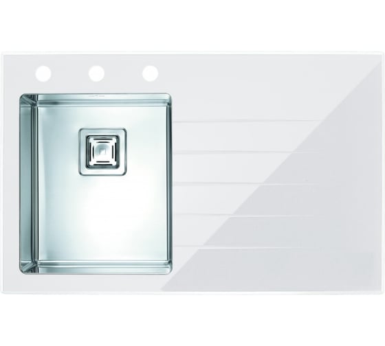 Изображение товара Мойка ALVEUS CRYSTALIX 10 860x540 1X левая (белый) в компл с сиф1133398, доз.1069687, кол.1119835 1099634