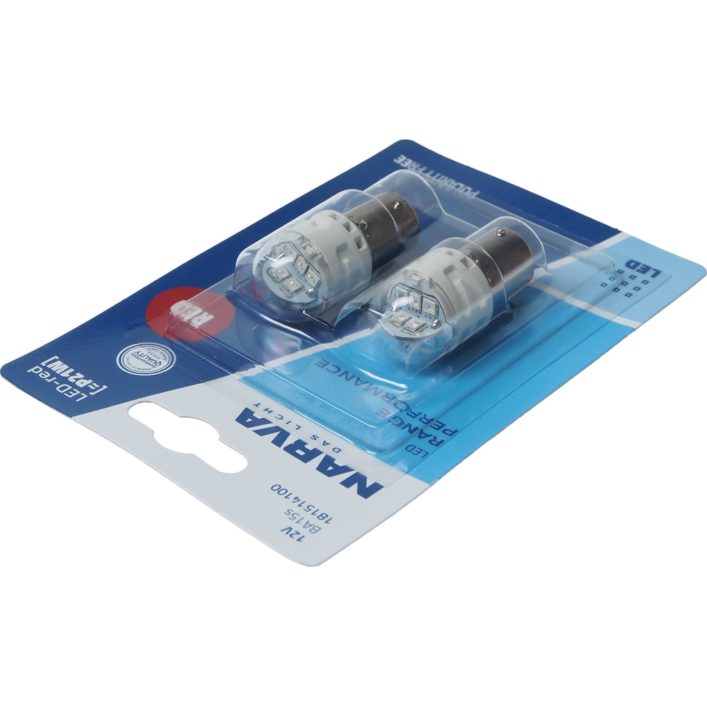 Изображение товара Автолампа Narva P21W BA15s LED RED RPL2 блистер 12V 2 шт.