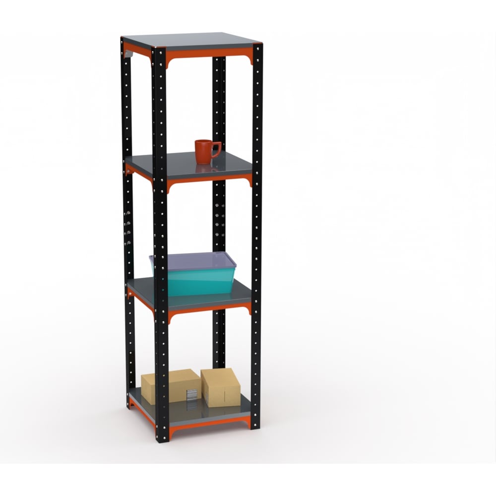 Стеллаж ООО Металекс Kit Comfort 2200х500х500 мм, 5 полок, оранжево-чёрный 202434