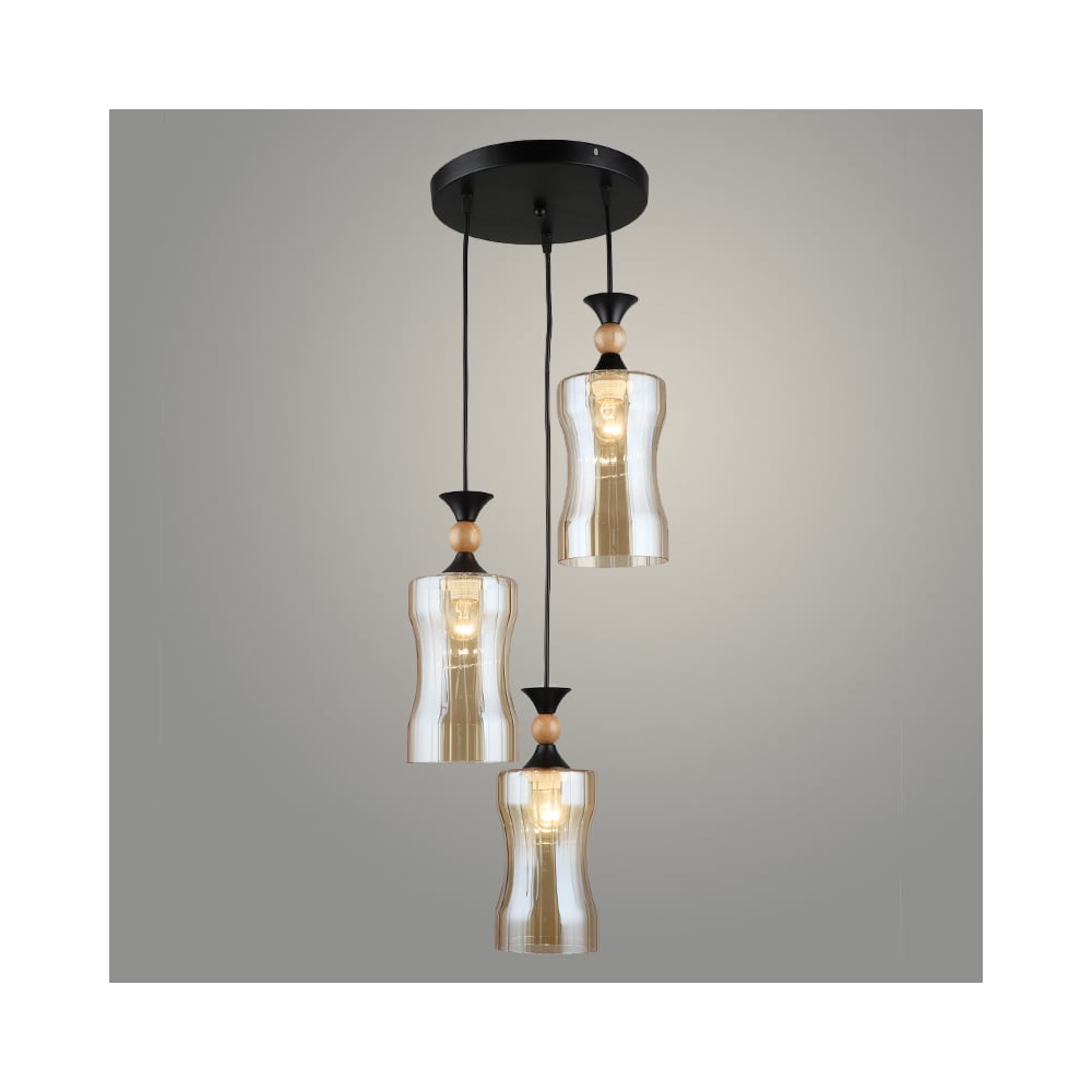 Изображение товара Подвесной светильник РОСТОК N5177/3HQ BK черный 40W Е27