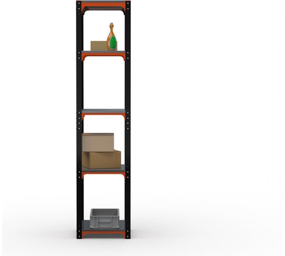 Изображение товара Стеллаж ООО Металекс Kit Comfort 1800х600х600 мм, 5 полок, оранжево-чёрный 202411