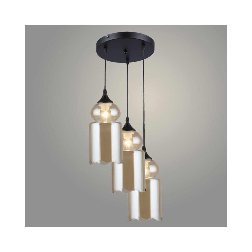 Изображение товара Подвес РОСТОК N4819/3HQ BK+AM черный, 3x40W, E27, d300 h800, QH22 988015774