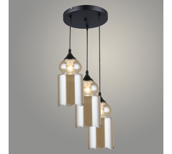 Изображение товара Подвес РОСТОК N4819/3HQ BK+AM черный, 3x40W, E27, d300 h800, QH22 988015774