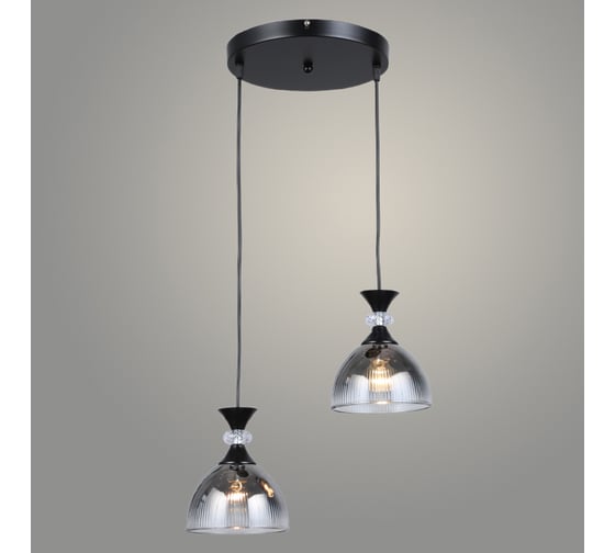 Изображение товара Подвес РОСТОК N5866/2HQ BK+SMK черный, 2x40W, Е27, d360 h800, QH23 988372668