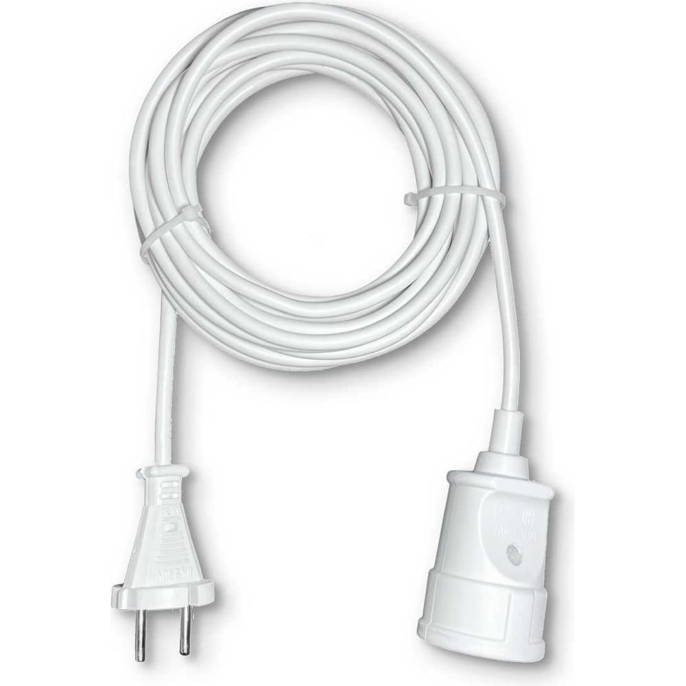 Изображение товара Удлинитель-шнур PROGIX 10 метров без заземления белый ПВС 2x0.75
