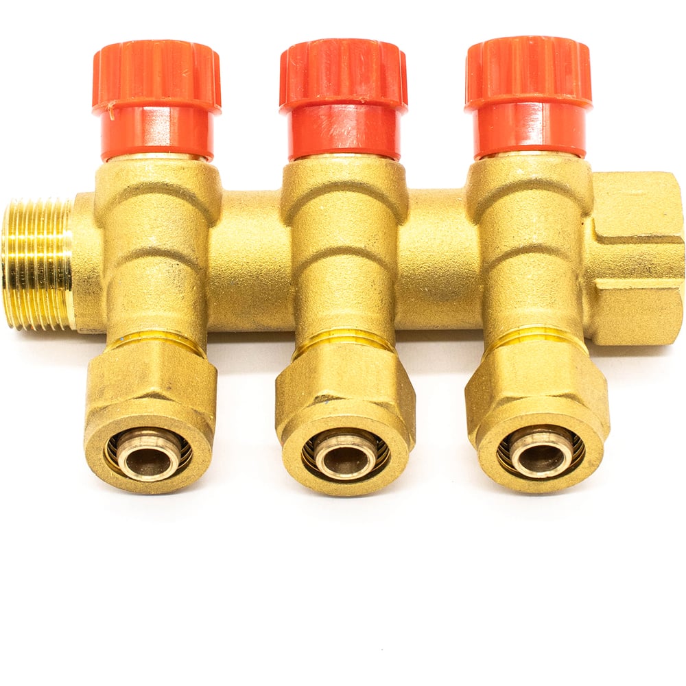 Изображение товара Коллектор Damento Clima c регулирующими вентилями под 45 градусов 3 выхода 16 мм 996140