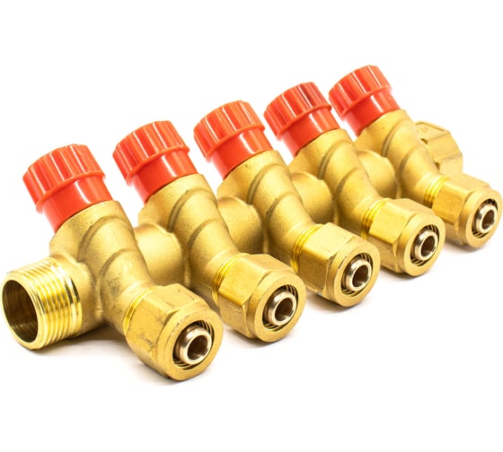 Изображение товара Коллектор Damento Clima c регулирующими вентилями под 45, 3/4*16 цанга на 5 выходов 1/20 996138