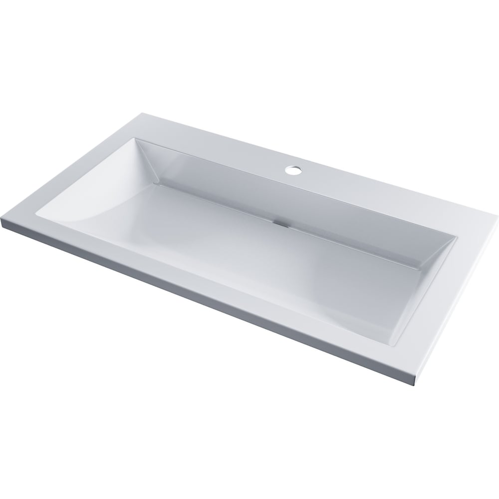 Изображение товара Раковина для ванной полувстраиваемая Uperwood Infinity 80 см белая глянцевая прямоугольная