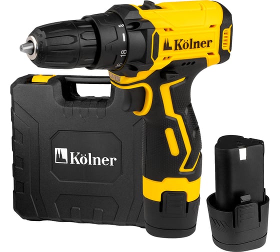 Изображение товара Дрель-шуруповерт аккумуляторная Kolner, 12V, 29Нм, 10 мм KСD 12/2LС (2х1.5Ач, ЗУ, кейс), 8020100584