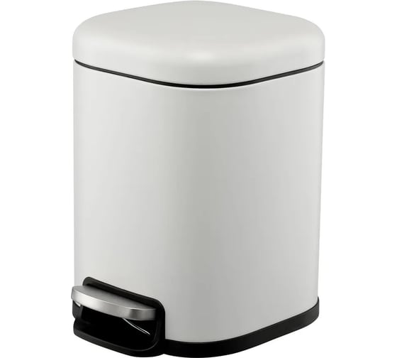 Изображение товара Мусорное ведро Smart Solutions с педалью, светло-серое, 6 л SS0000246