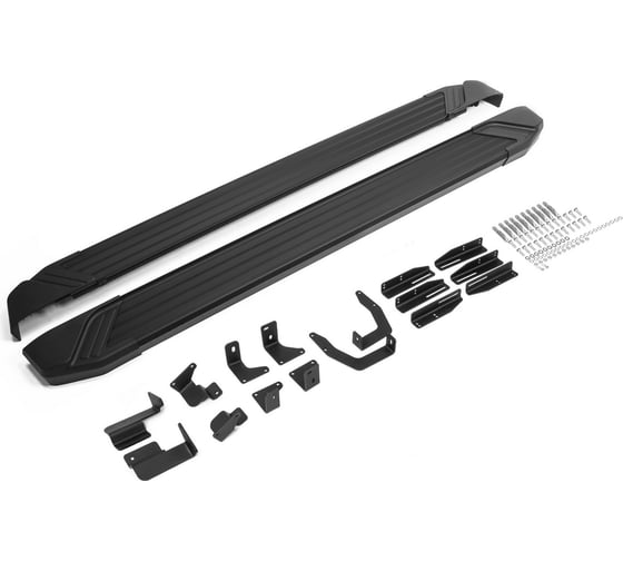 Изображение товара Пороги на автомобиль Rival Black для Hyundai Palisade 2020-н.в., 193 см, 2 шт., алюминий F193ALB.2311.1