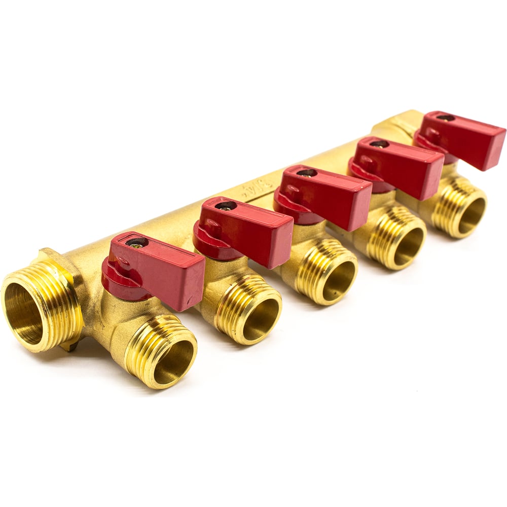 Изображение товара Коллектор Damento Clima 3/4 х 1/2 на 5 выходов латунь