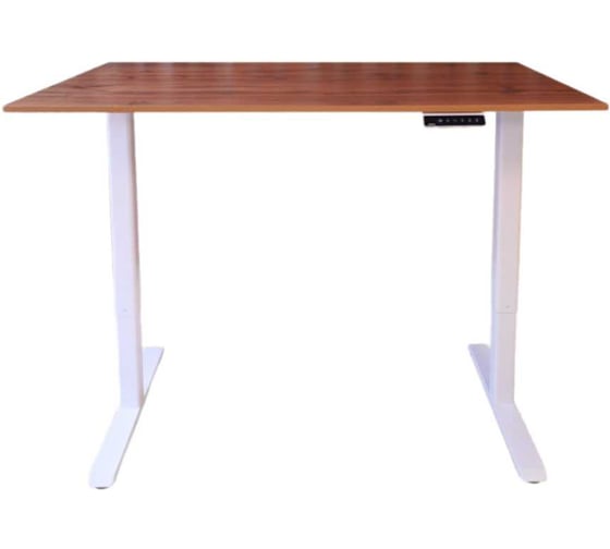 Изображение товара Компьютерный стол с регулируемой высотой UPSTOL STAND LITE: рама белая и столешница ЛДСП дуб Вотан 145x80 U222W-Loft145