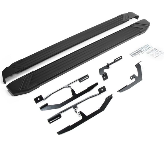 Изображение товара Пороги на автомобиль Rival Black для Kia Soul II рестайлинг 2017-2019 г.в., 173 см, 2 шт., алюминий F173ALB.2804.1