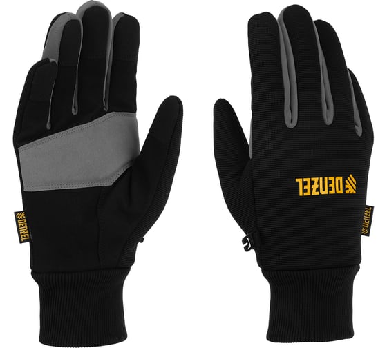 Изображение товара Перчатки универсальные двойные Denzel работа с сенсорным экраном, вязаная манжета, размер 9 68093