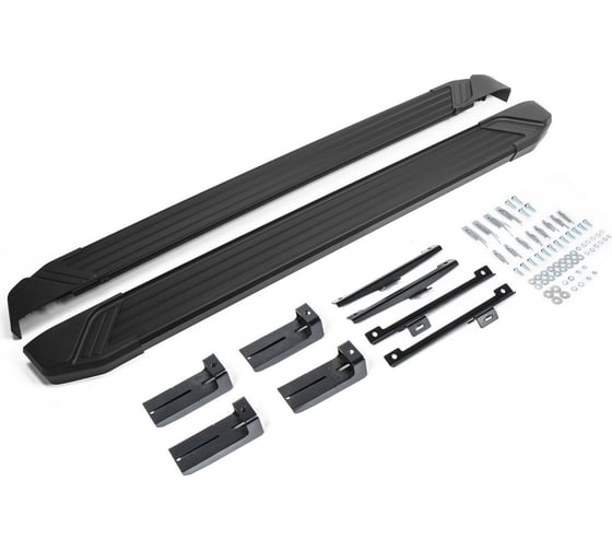 Изображение товара Пороги на автомобиль Rival Black для Volkswagen Tiguan II 2016-2020-2020-н.в., 173 см, 2 шт., алюминий F173ALB.5802.4