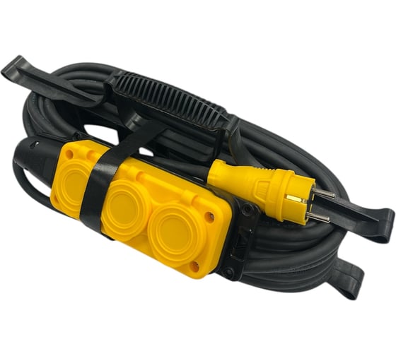 Изображение товара Удлинитель силовой iTOK тип SUR серии iCONNECT COLOR на рамке с заземлением ПВС 3х1 мм 3 гнезда IP54 ГОСТ цвет желтый 40 мi-CONNECT-COLOR-SUR-PVS-310-3-54-40-YELLOW