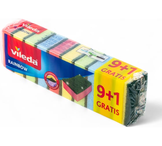 Изображение товара Губка Vileda РАДУГА 10 шт 173842