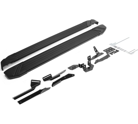Изображение товара Пороги на автомобиль Rival Black для Geely Emgrand X7 I рестайлинг 2018-н.в., 173 см, 2 шт., алюминий F173ALB.1904.1