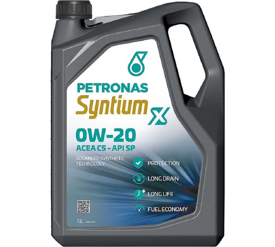 Изображение товара Моторное масло Petronas Syntium X 0W-20 C5. 5 л.API SP, ACEA C5 70980M12EU