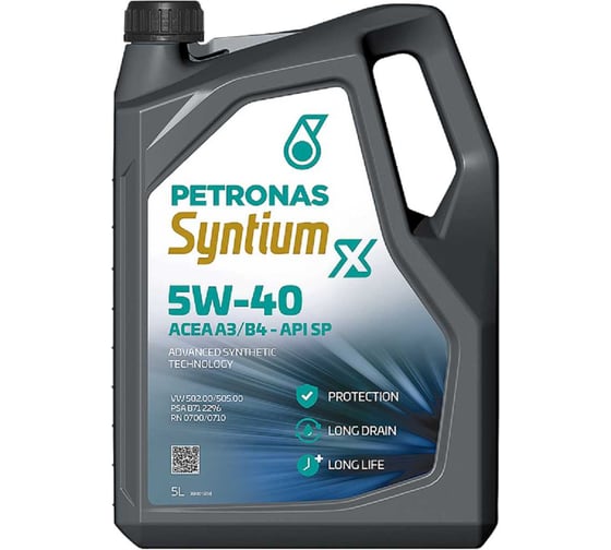Изображение товара Моторное масло Petronas Syntium X 5W-40 A3/B4. 5 л ACEA A3/B4, API SP 70983M12EU
