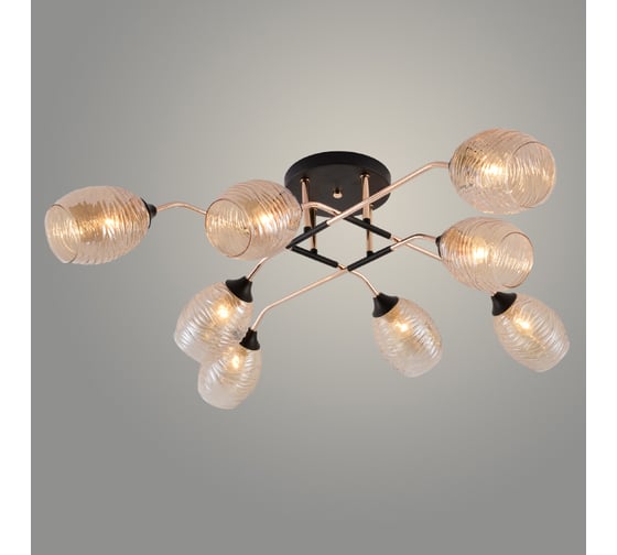 Изображение товара Люстра РОСТОК XA1480/8 BK+FGD черный/золото 8x60W E27 d950 h290, HN23 988371656