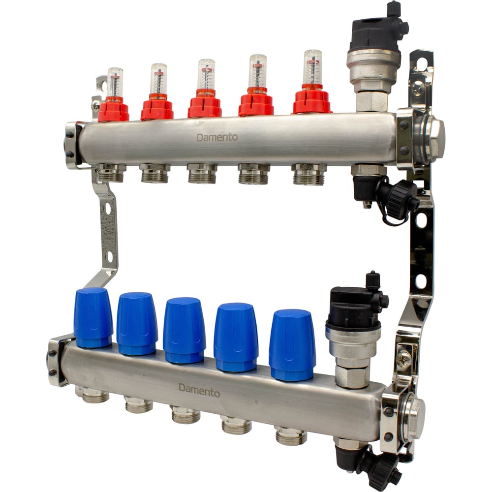 Изображение товара Коллекторная группа Damento Clima 1,5 ходов из нержавеющей стали для систем отопления и водоснабжен