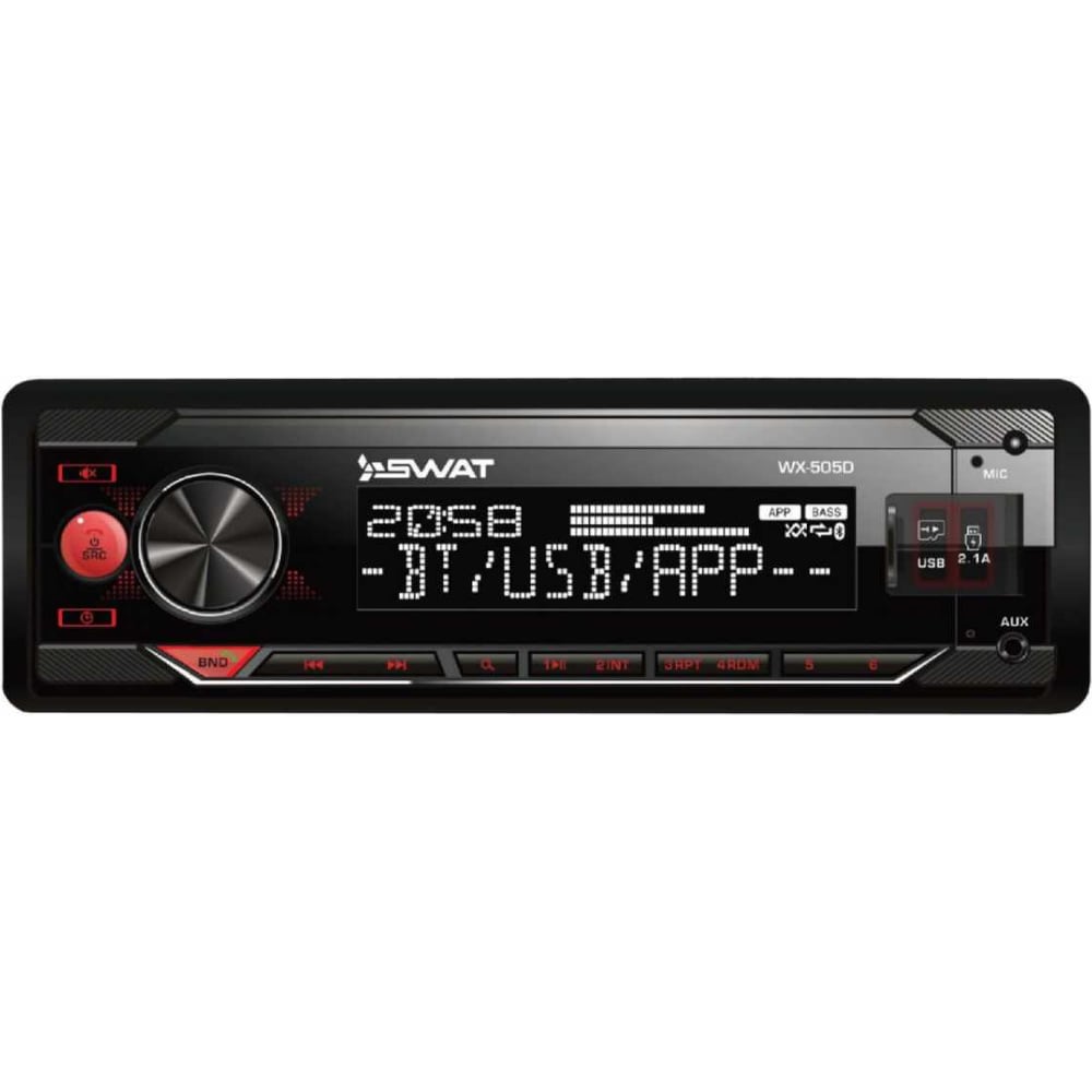 Изображение товара Автомобильный медиа ресивер SWAT WX-505D 1 DIN Bluetooth USB FM радио подсветка