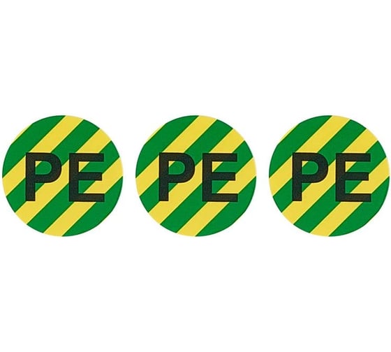 Изображение товара Знак электробезопасности HLT символ PE d=20мм желто-зеленая, упаковка 100 шт 081-26-030