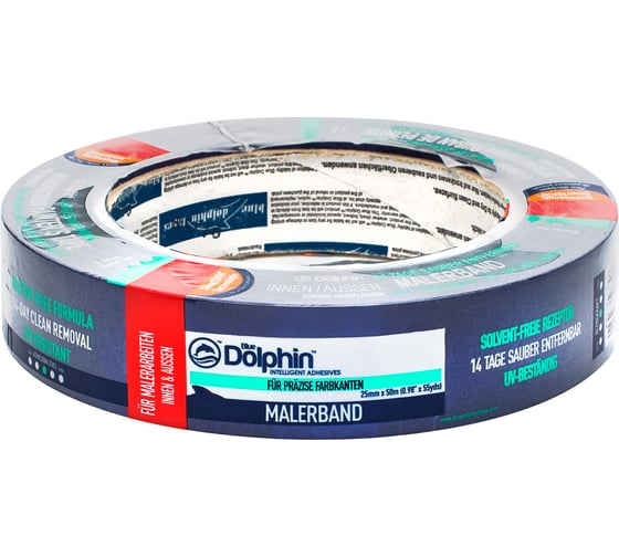 Изображение товара Малярная лента Blue Dolphin Painters Tape синяя 25мм х 50м 01-1-01-EN SBL BDN