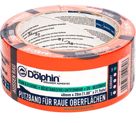 Изображение товара Малярная штукатурная лента для наружных работ Blue Dolphin Exterior Tape 48мм х 20м 03-1-02-EN