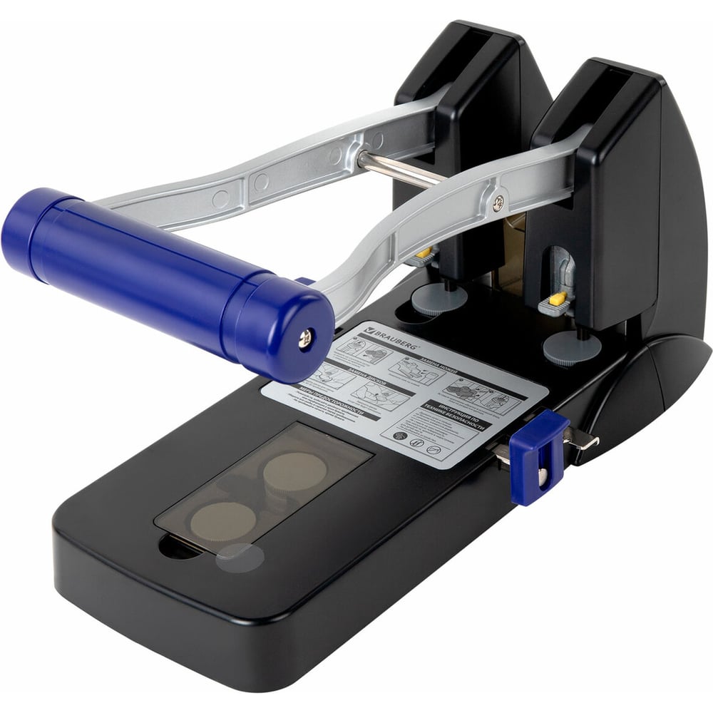 Изображение товара Дырокол металлический мощный EXTRA Heavy duty BRAUBERG 160 листов черно-синий