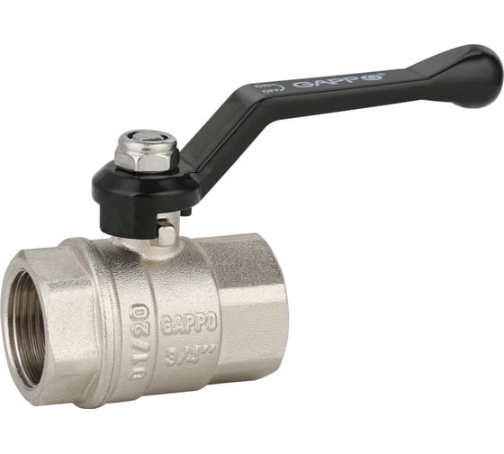 Изображение товара Кран шаровой полнопроходной Gappo ВР-ВР,рычаг из алюминия 3/4" x 3/4" G226.05