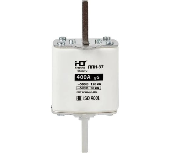 Изображение товара Плавкая вставка предохранителя HLT ППН-37, габарит 2, 400А 091-01-060