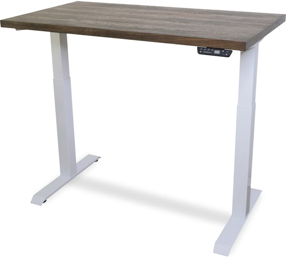 Изображение товара Стол с регулируемой высотой StolStoya МОТОР подстолье белое и столешница МДФ шпон дуб мореный 140x70 SE211IWDM14070