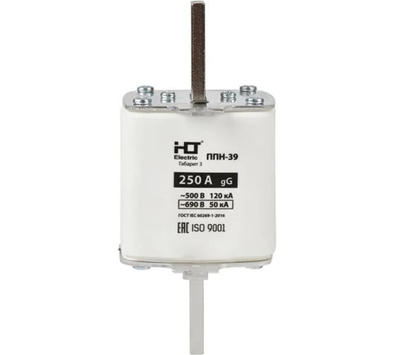 Изображение товара Плавкая вставка предохранителя HLT ППН-39, габарит 3, 630/250А 091-01-063