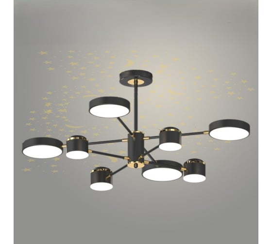 Изображение товара Люстра РОСТОК XI3288/8 BK+FGD черный/золото 132W LED 3000-6000K d850 h350, HN23 988371559