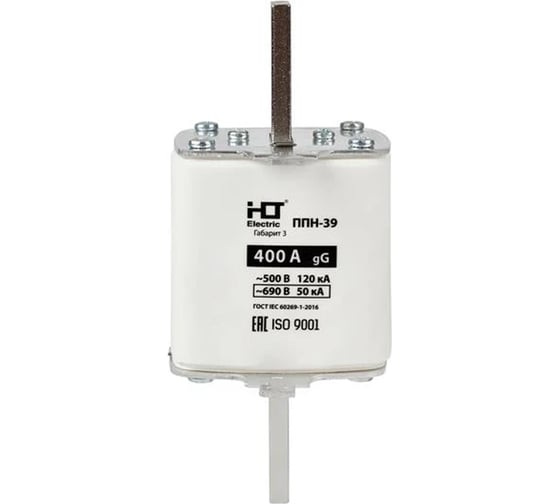 Изображение товара Плавкая вставка предохранителя HLT ППН-39, габарит 3, 630/400А 091-01-066