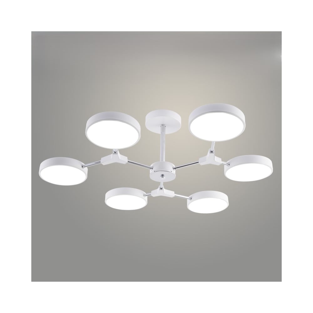 Люстра РОСТОК XI3246/6 WT+CR белый/хром 108W LED 3000-6000K d780 h210, HN23 988371512