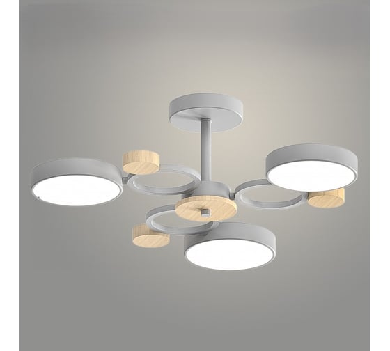 Изображение товара Люстра РОСТОК XI3213/3 GRAY+WOOD белый/дерево 54W LED 3000-6000K d600 h180, HN22 988029724
