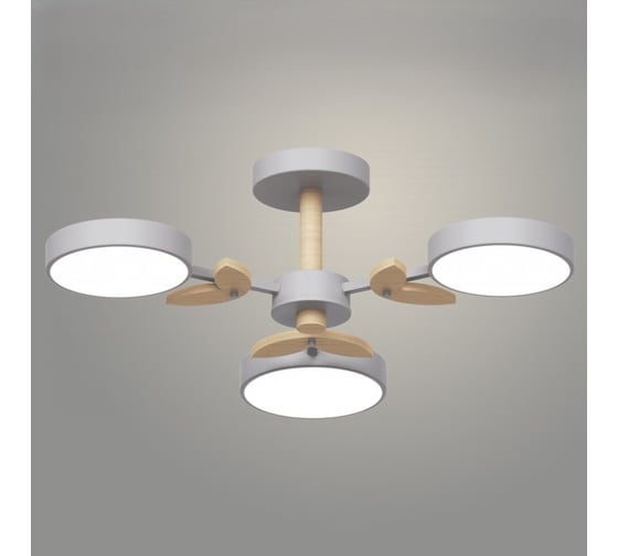 Изображение товара Люстра РОСТОК XI3229/3 GRAY+WOOD серый/дерево 54W LED 3000-6000K d600 h170, HN22 988029792